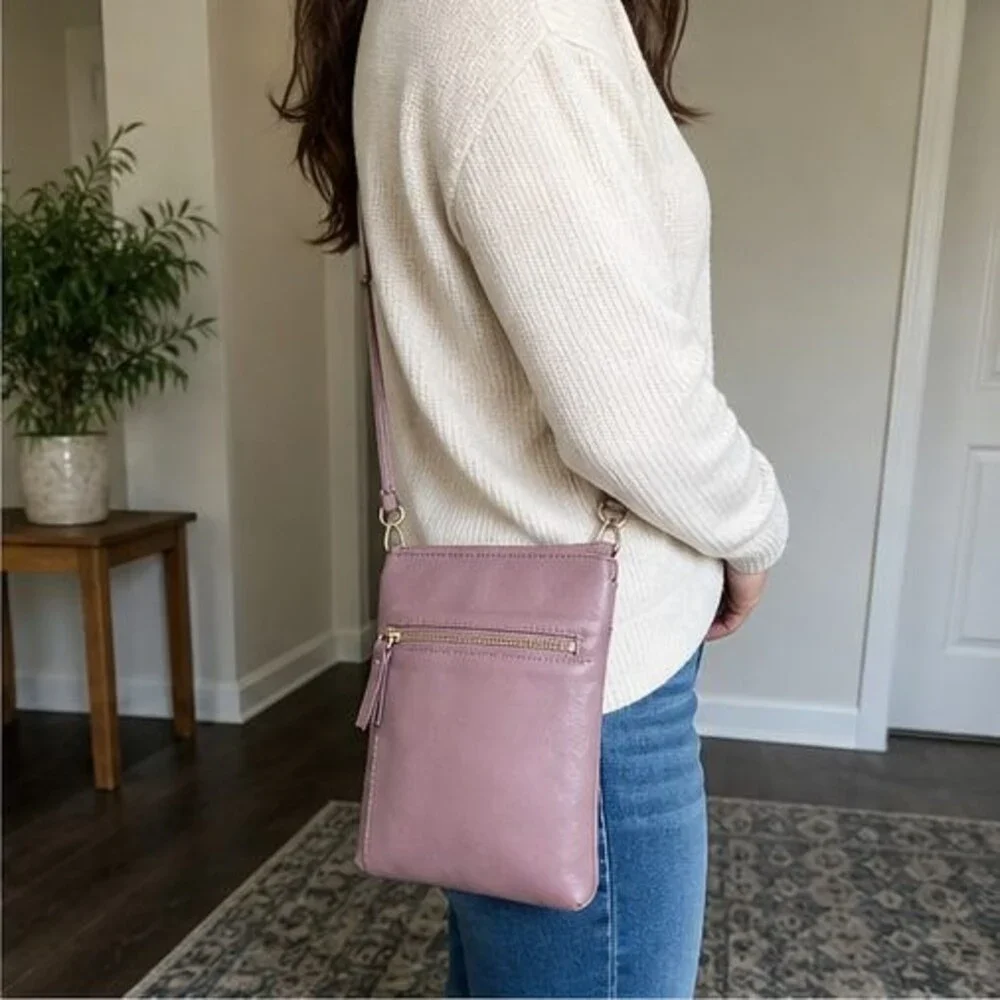 Burgundy Nylon Crossbody Bag